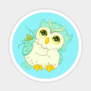 The little green owl- for Men or Women Kids Boys Girls love owl Magnet